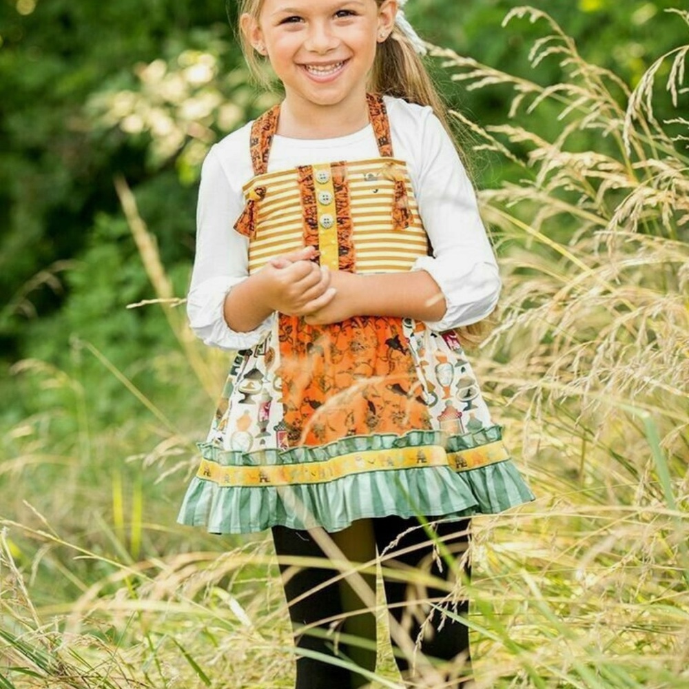 Matilda Jane girls Halloween Trick Treat knot tunic top Choose Your Path 12 NWT